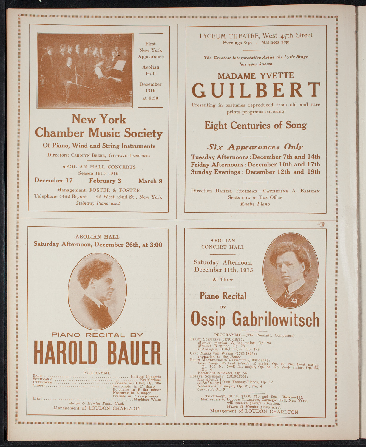 New York Philharmonic, December 4, 1915, program page 10