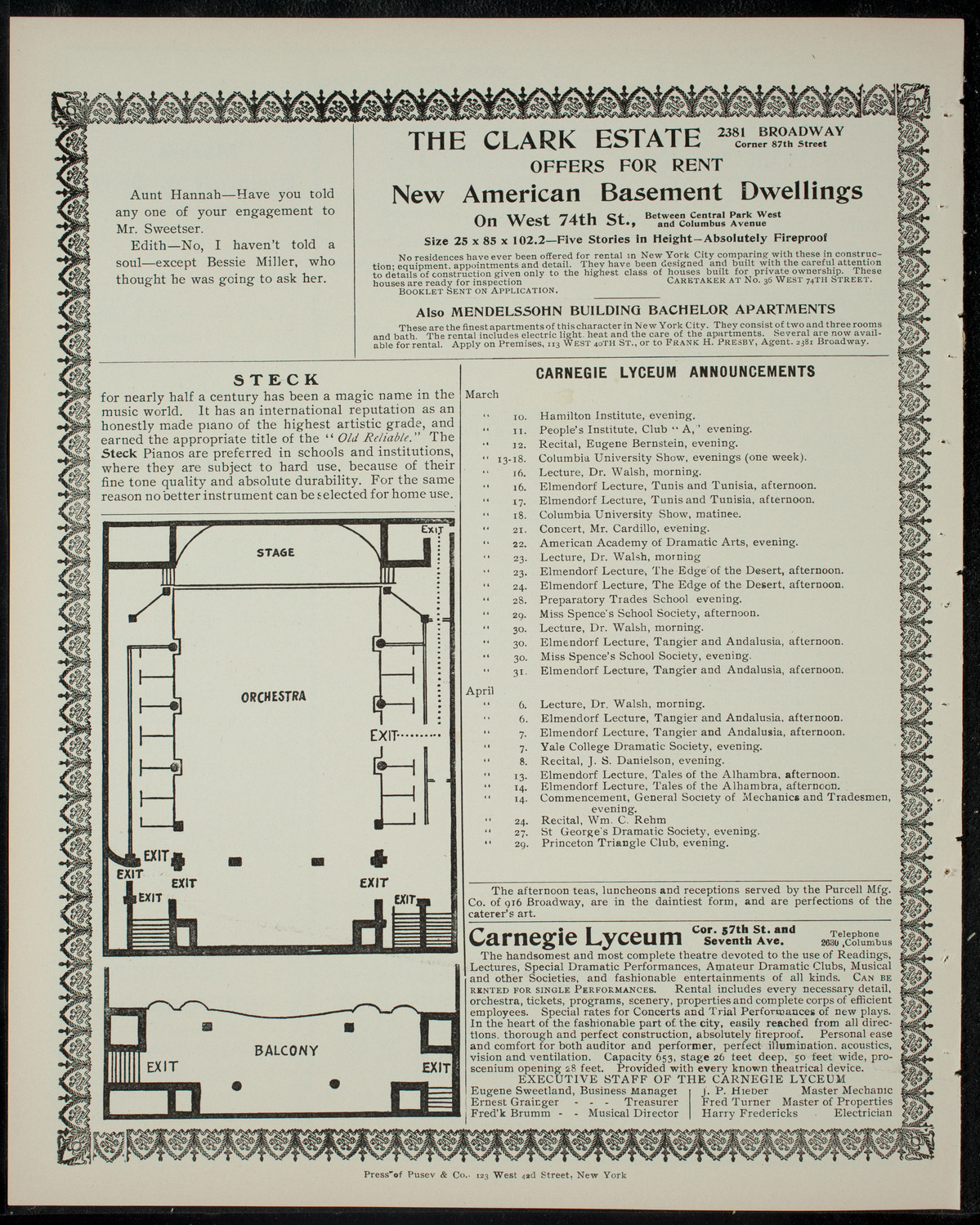 Charles Heinline's Sixth Annual Banjo, Mandolin and Guitar Concert, March 9, 1905, program page 4