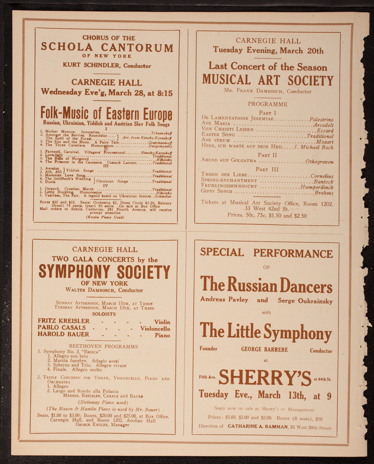 New York Philharmonic, March 9, 1917, program page 8