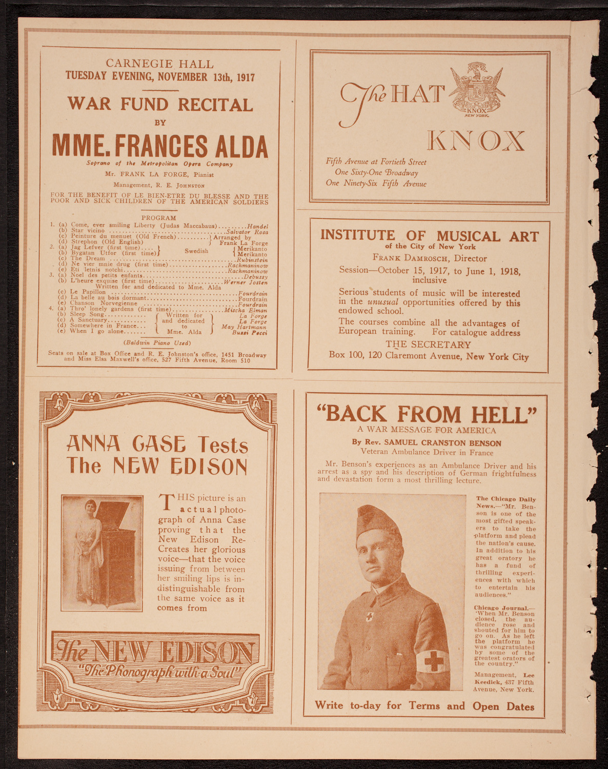 Meeting: The Humanitarian Cult, November 5, 1917, program page 2