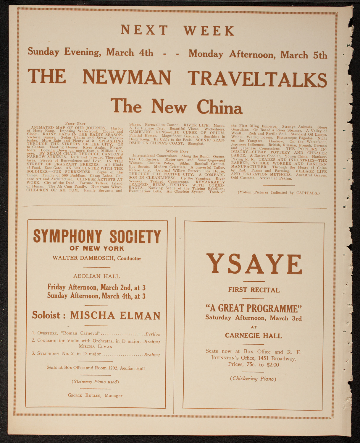 Newman Traveltalks: Japan Today, February 26, 1917, program page 8