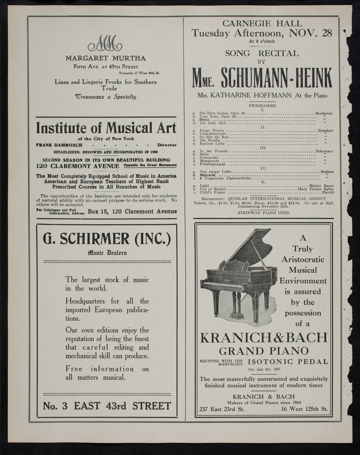Elmendorf Lecture: Milan and the Italian Lakes, November 20, 1911, program page 6