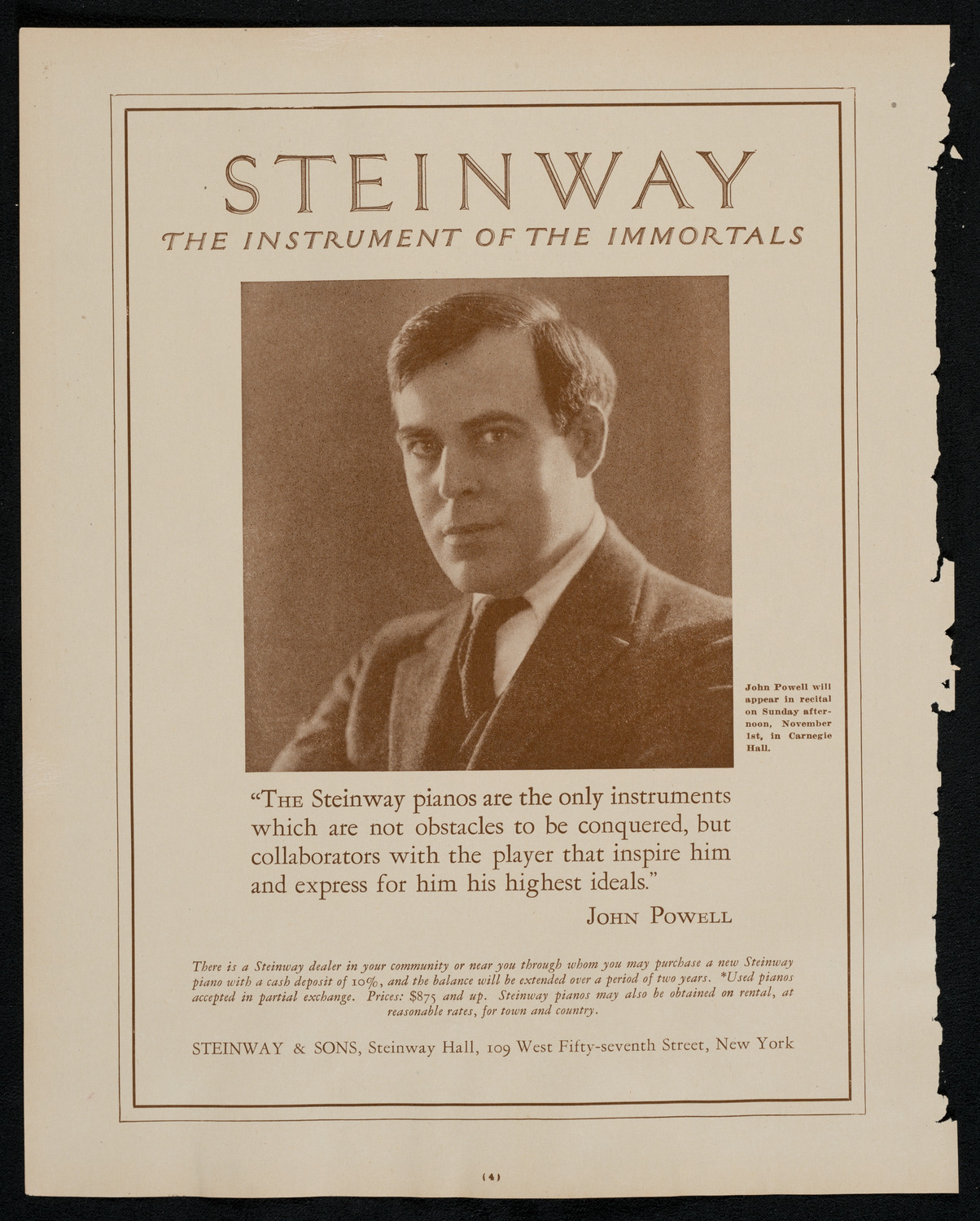 State Symphony Orchestra of New York, October 27, 1925, program page 4