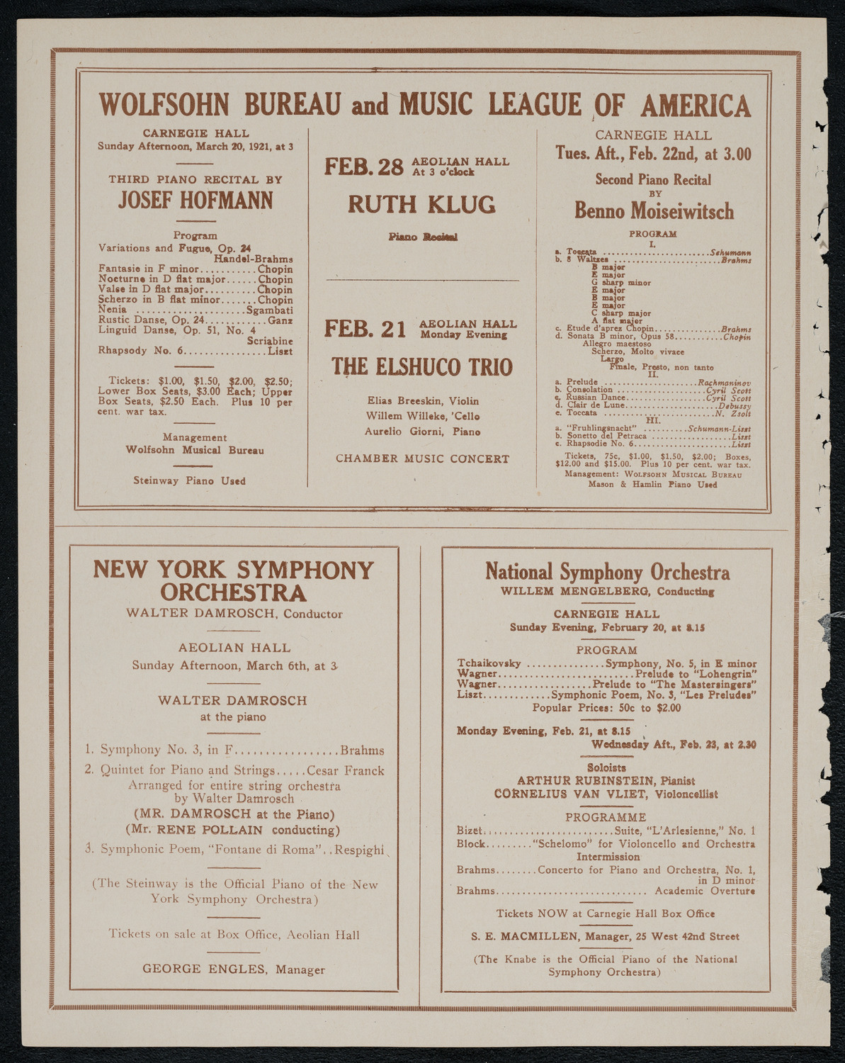 Nina Tarasova, Folk Singer, February 19, 1921, program page 8