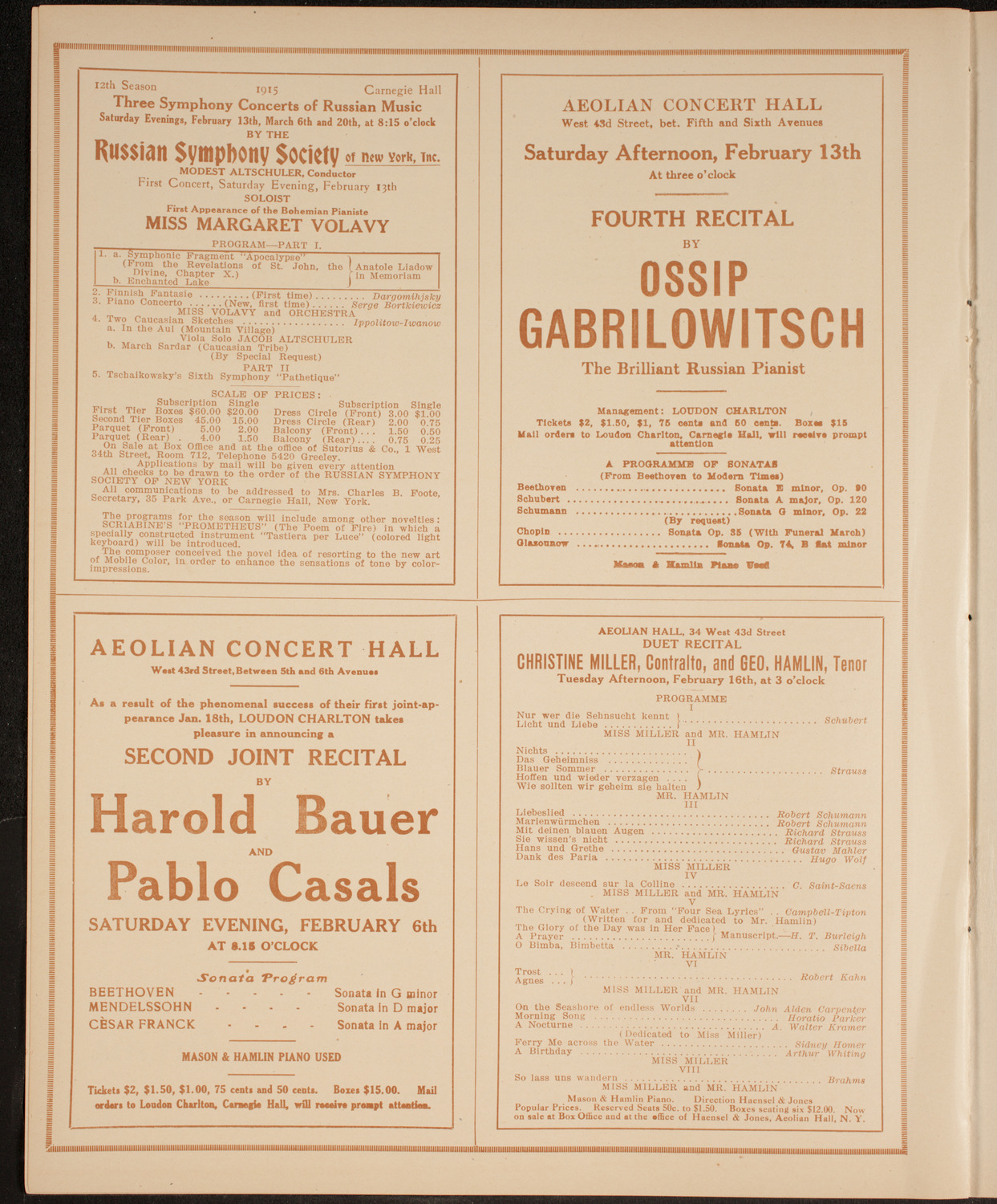 Katharine Goodson, Piano, February 4, 1915, program page 10