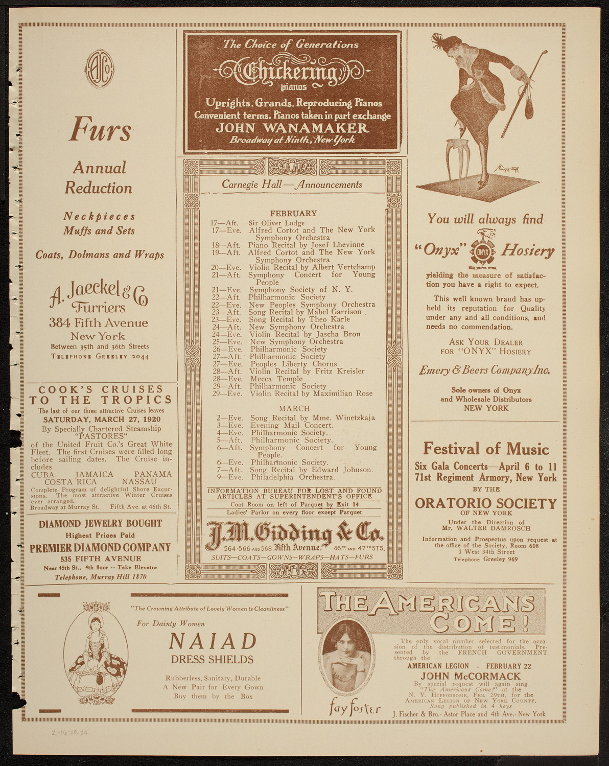 Maggie Teyte, Soprano, February 16, 1920, program page 3