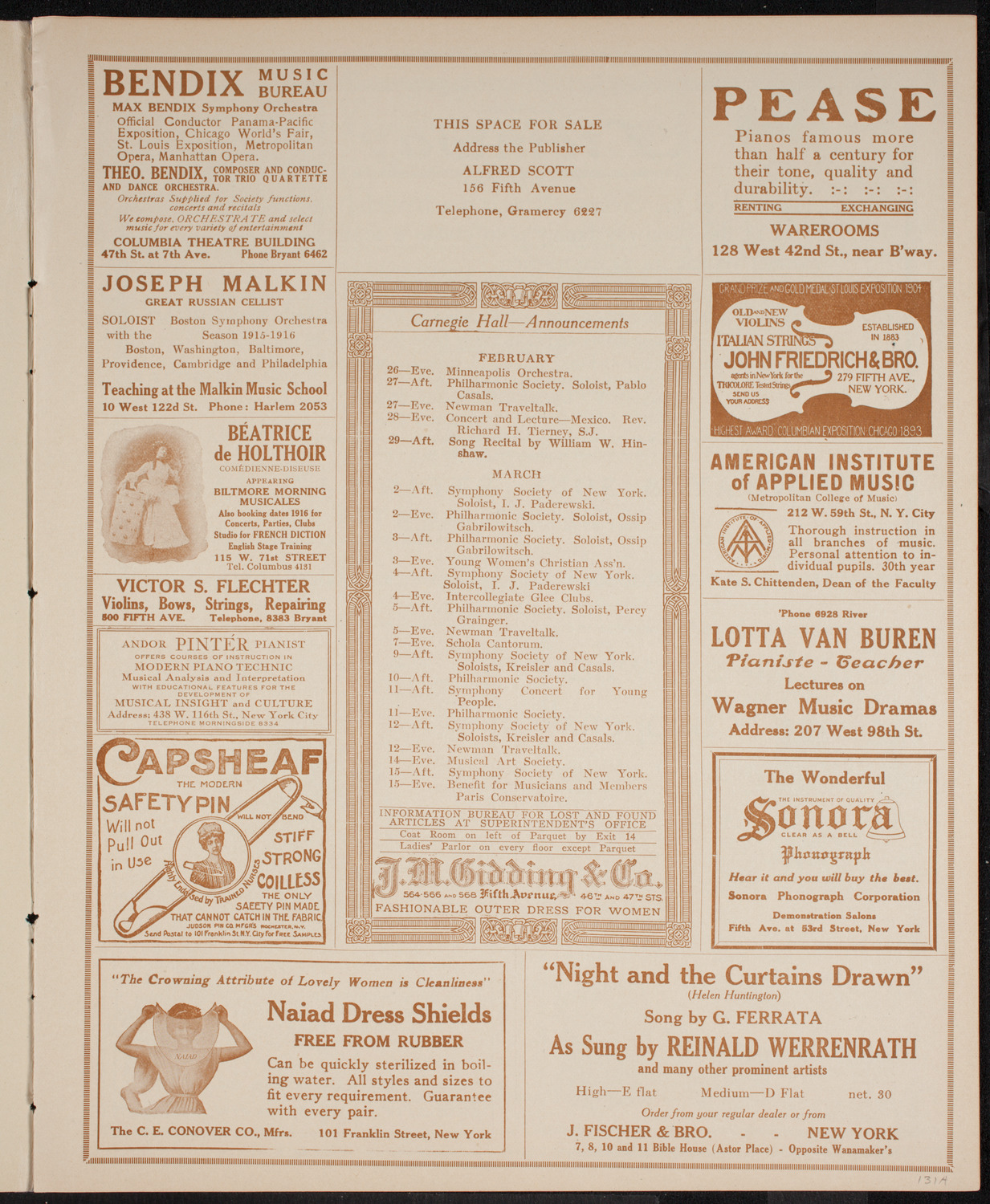 Symphony Concert for Young People, February 26, 1916, program page 3