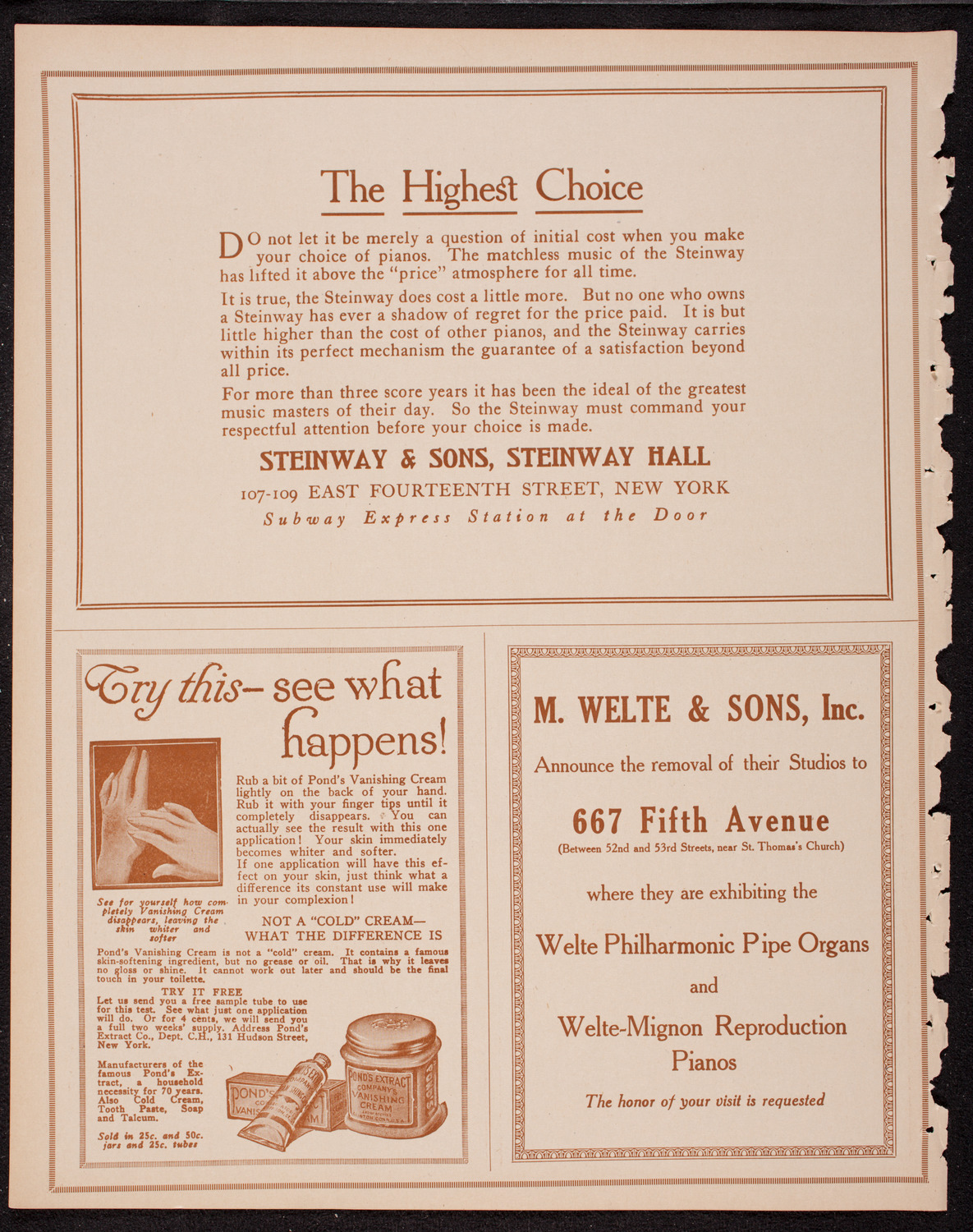 New York Philharmonic, November 24, 1916, program page 4