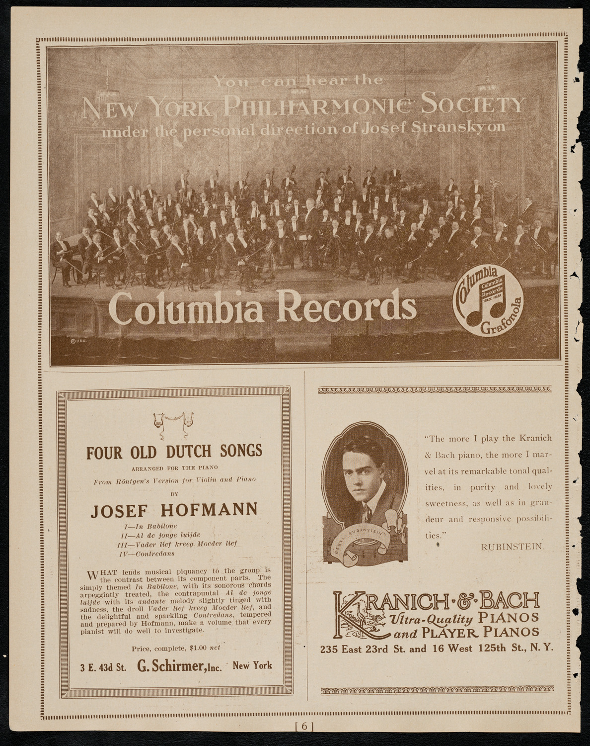 Elly Ney, Piano, and the New York Philharmonic, January 16, 1922, program page 6