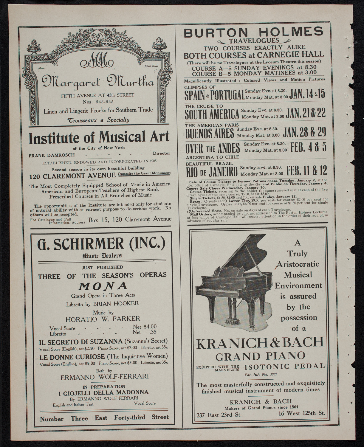 New York Philharmonic, December 28, 1911, program page 6