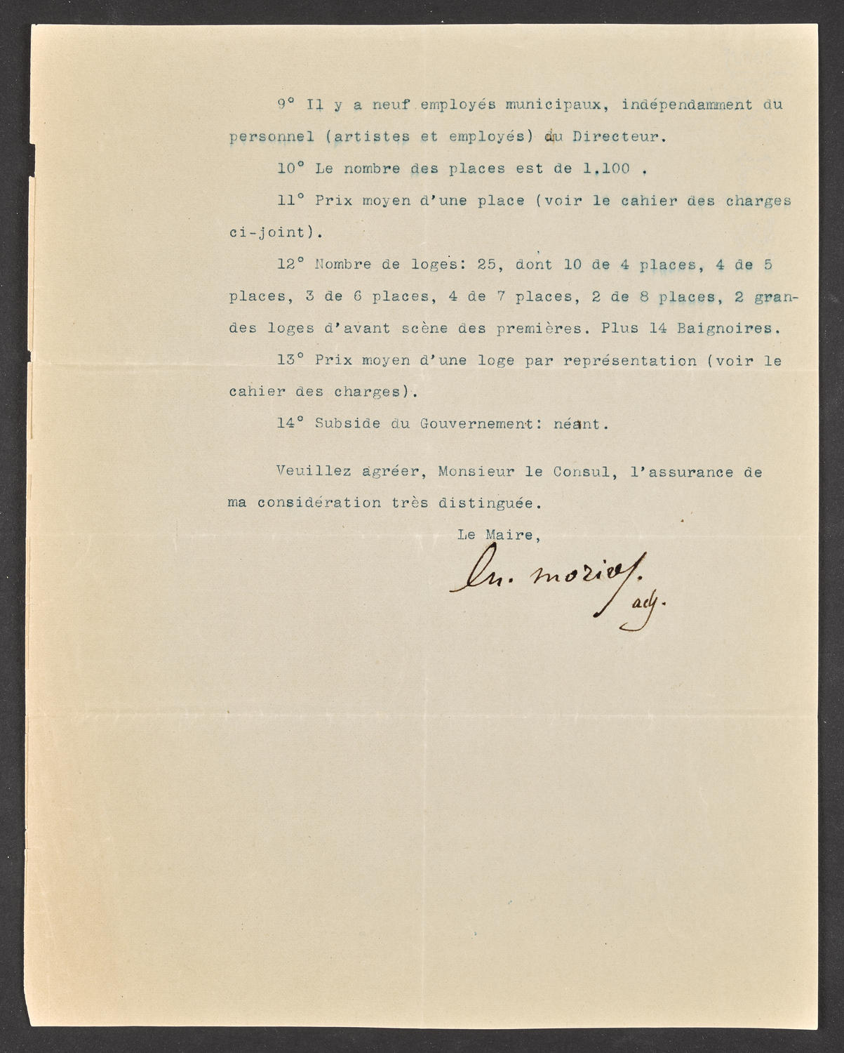 Questionnaire to Grand-Théâtre de Reims, February 13, 1893, page 3 of 3