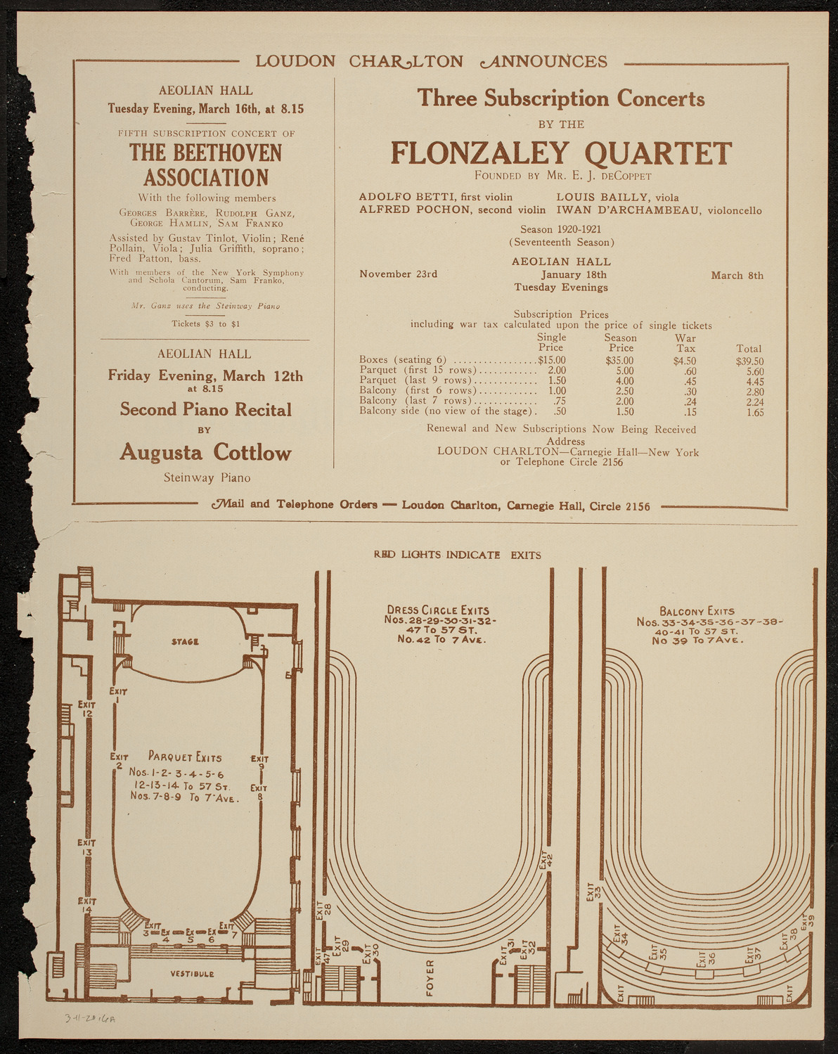 New York Symphony Orchestra, March 11, 1920, program page 11