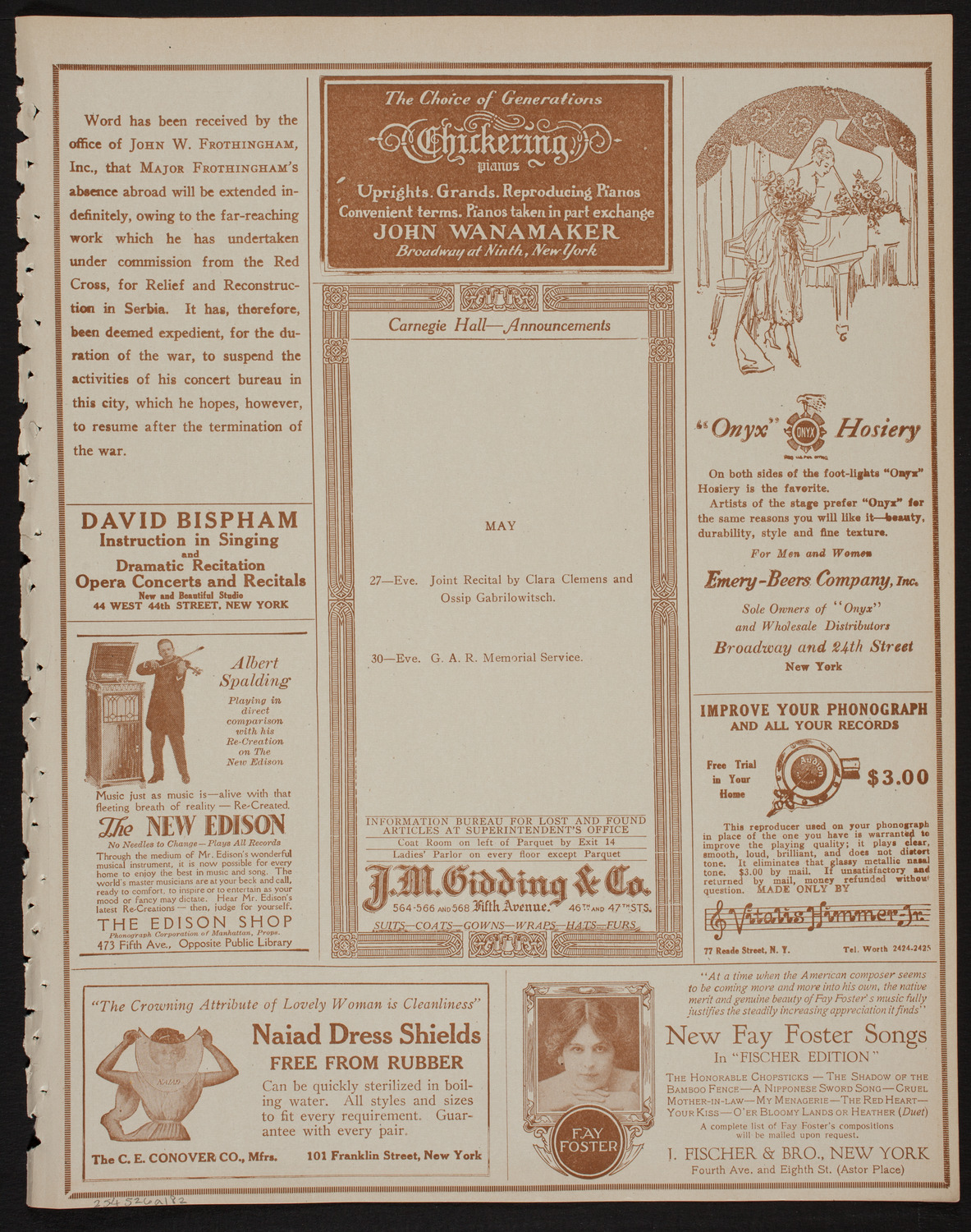 New York Evening Call Tenth Anniversary Celebration, May 26, 1918, program page 3