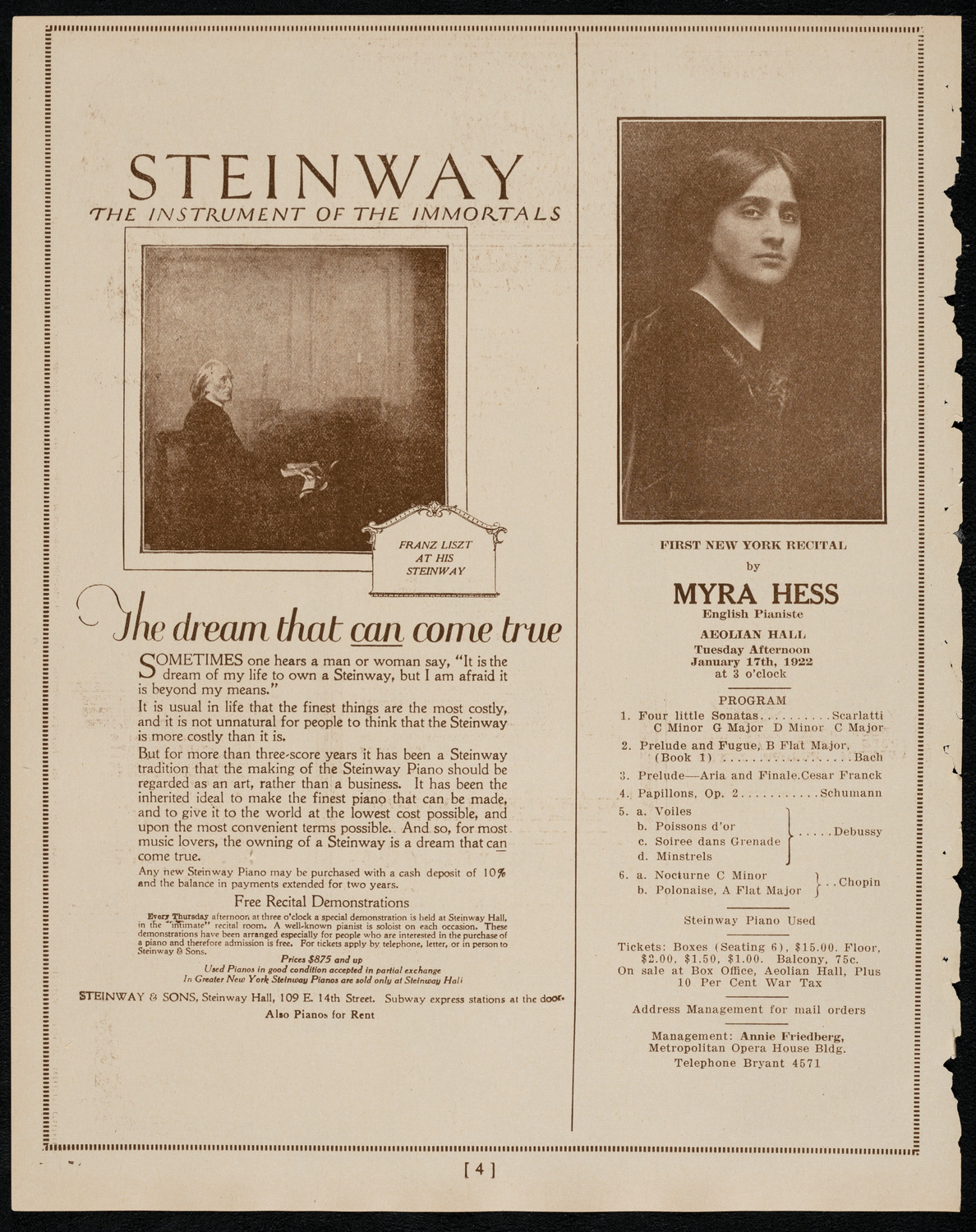 Burton Holmes Travelogue: Mexico, January 8, 1922, program page 4