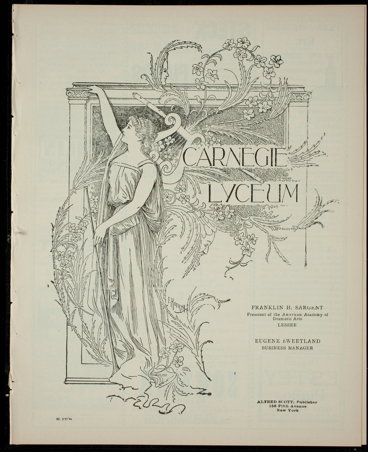 Program by The People's Institute Club A, March 5, 1904, program page 1