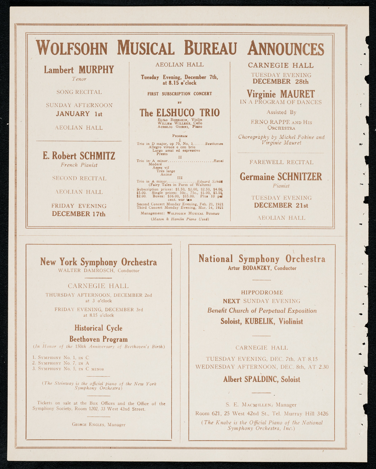 Social and Scientific Society Gala Concert, November 27, 1920, program page 8