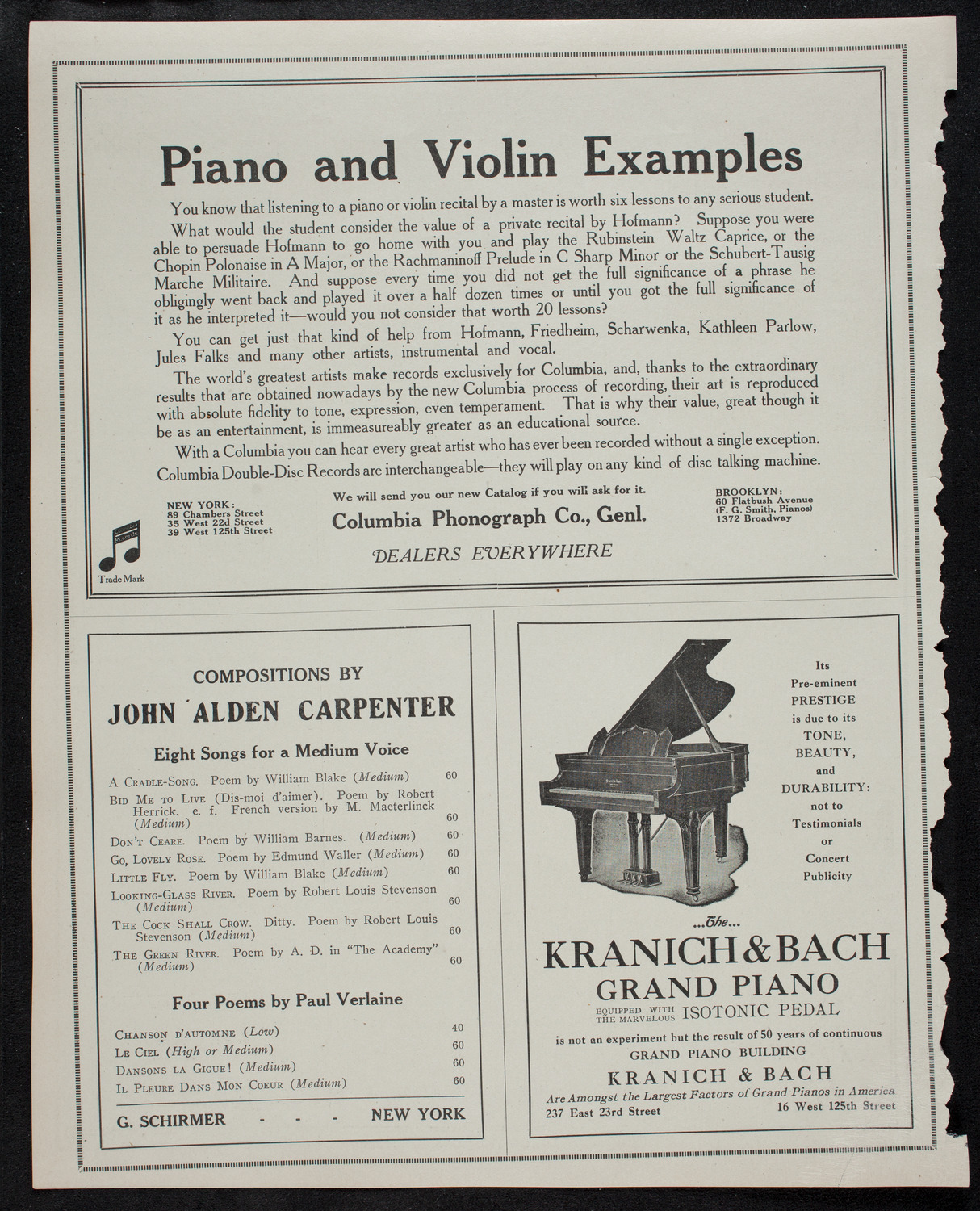 New York Philharmonic, November 17, 1912, program page 6