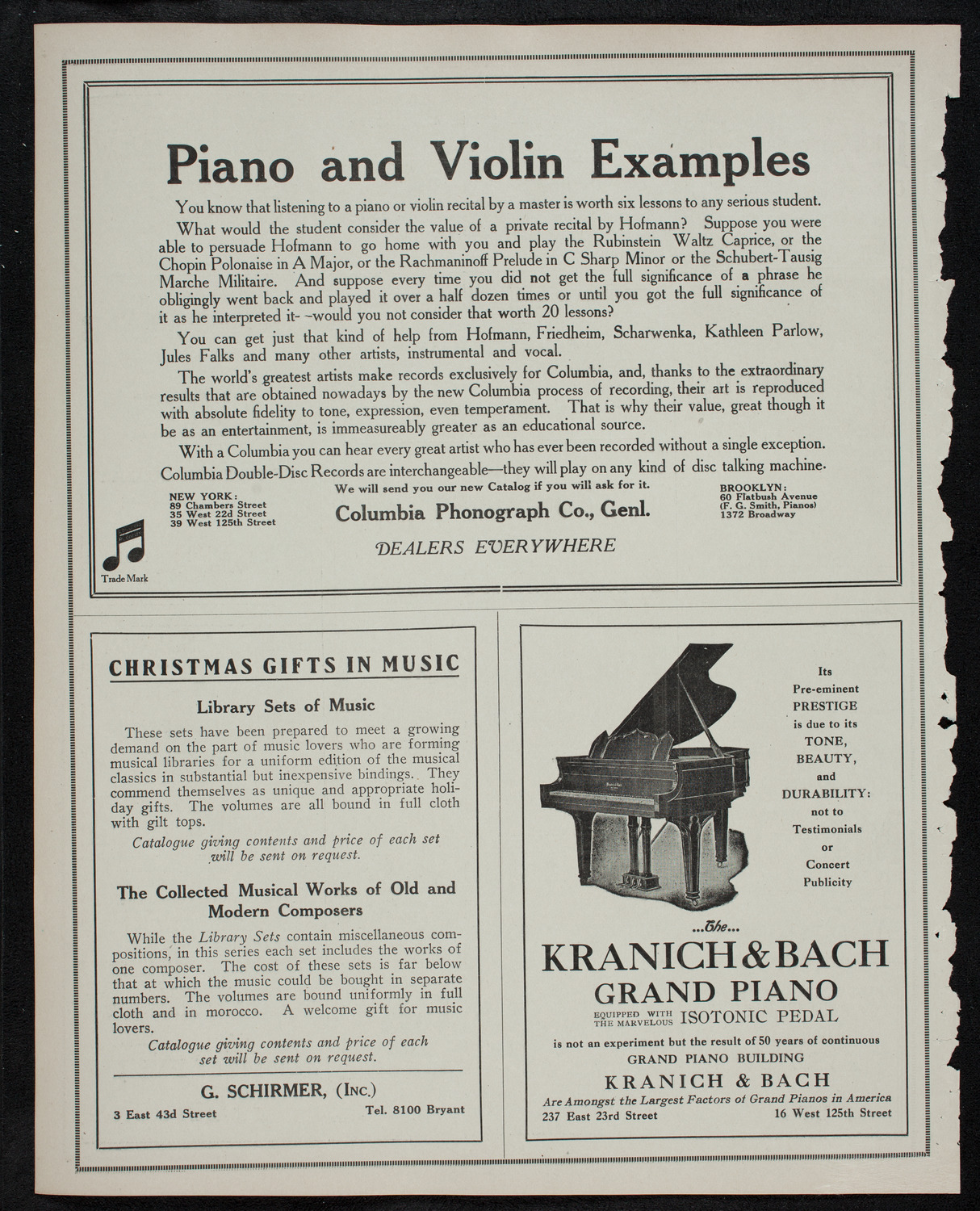 New York Philharmonic, December 13, 1912, program page 6