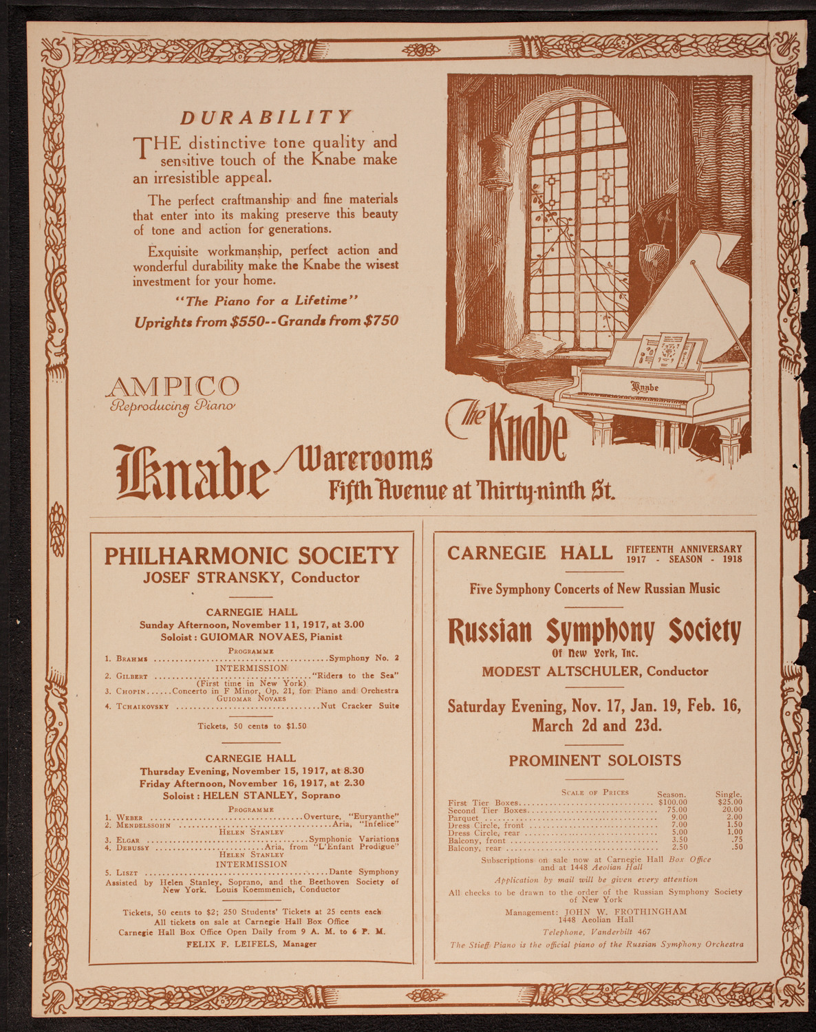 Lecture by Sergeant Arthur Guy Empey, November 4, 1917, program page 12