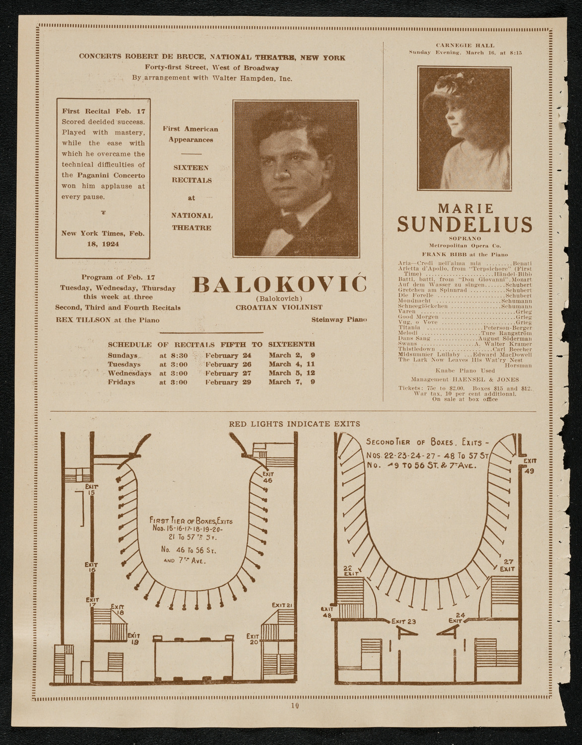 New York Philharmonic, March 6, 1924, program page 10