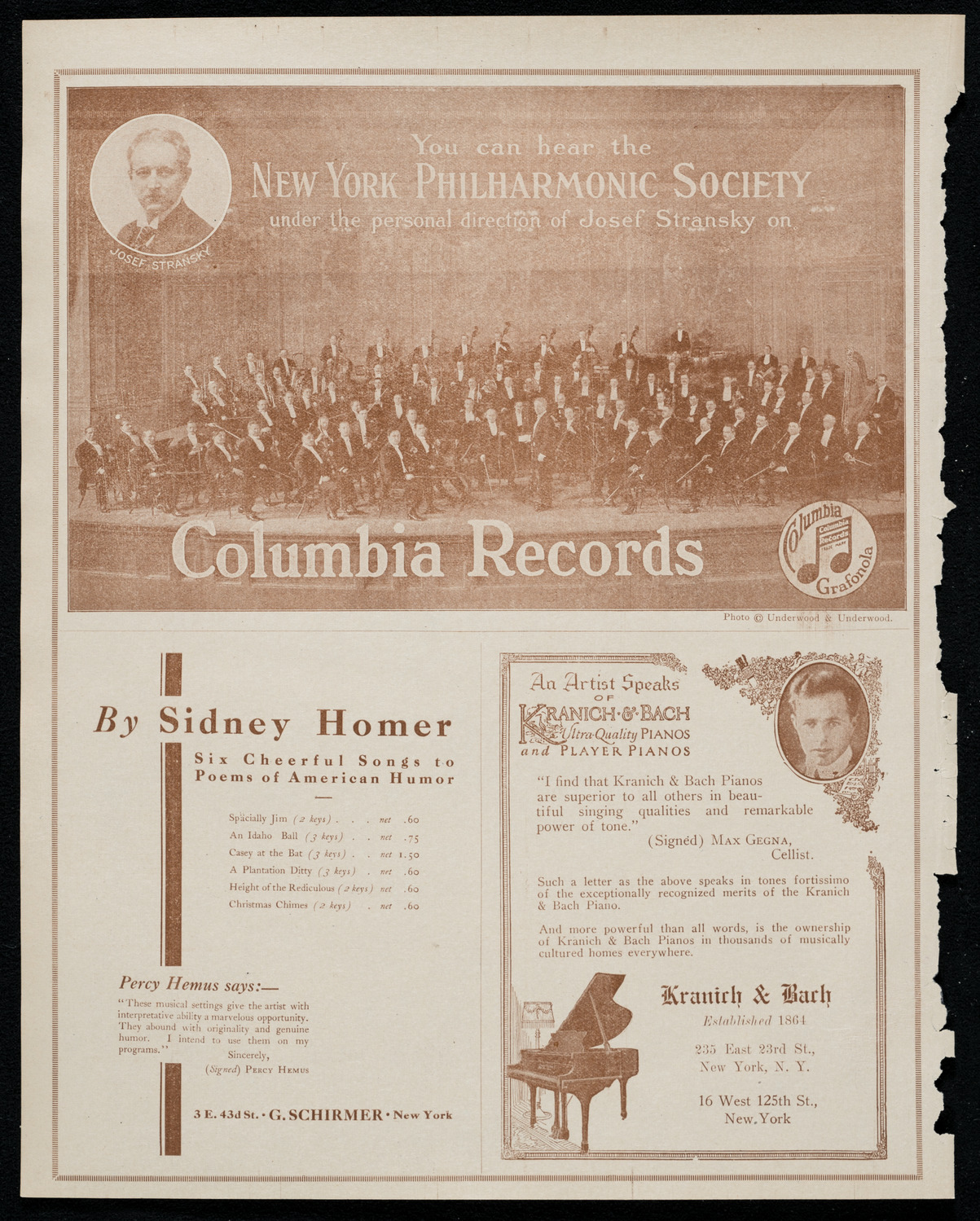 National Symphony Orchestra, October 17, 1920, program page 6