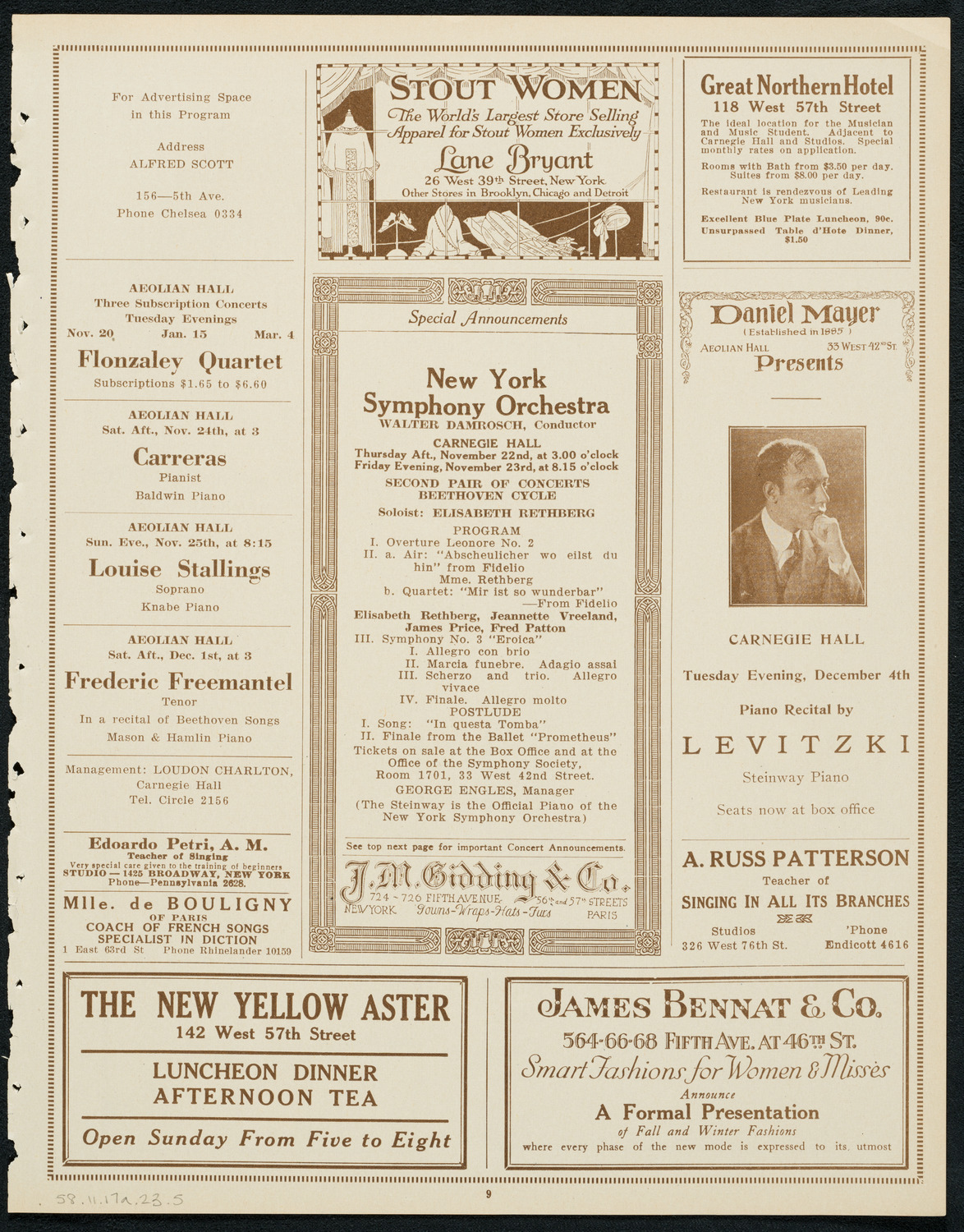 Sigrid Onégin, Contralto, November 17, 1923, program page 9