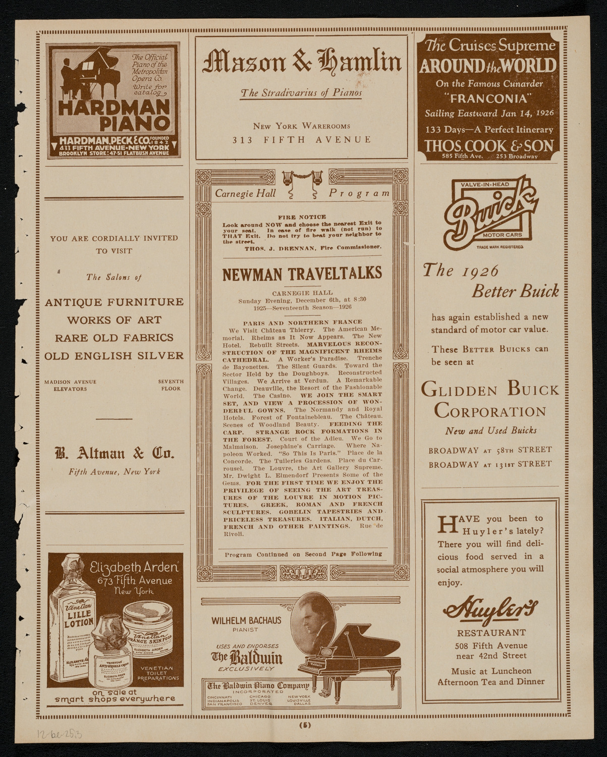 Newman Traveltalks: Paris and Northern France, December 6, 1925, program page 5