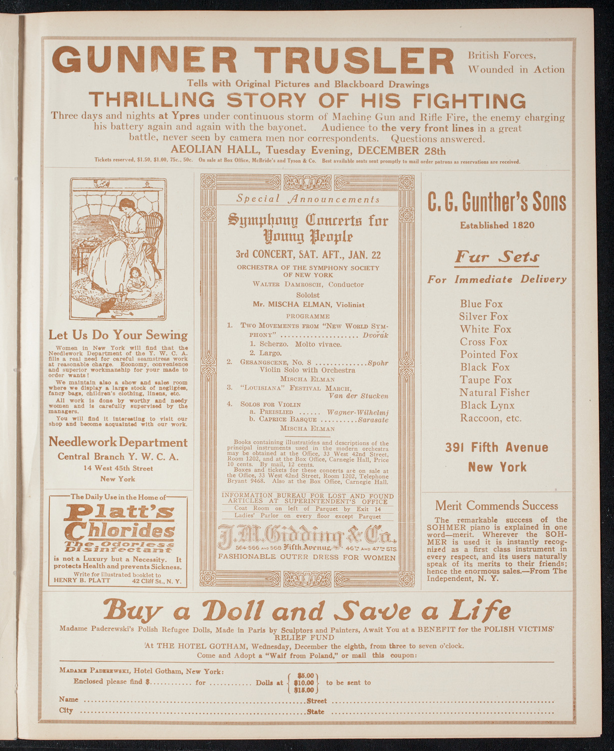 People's Symphony Concert, December 19, 1915, program page 9