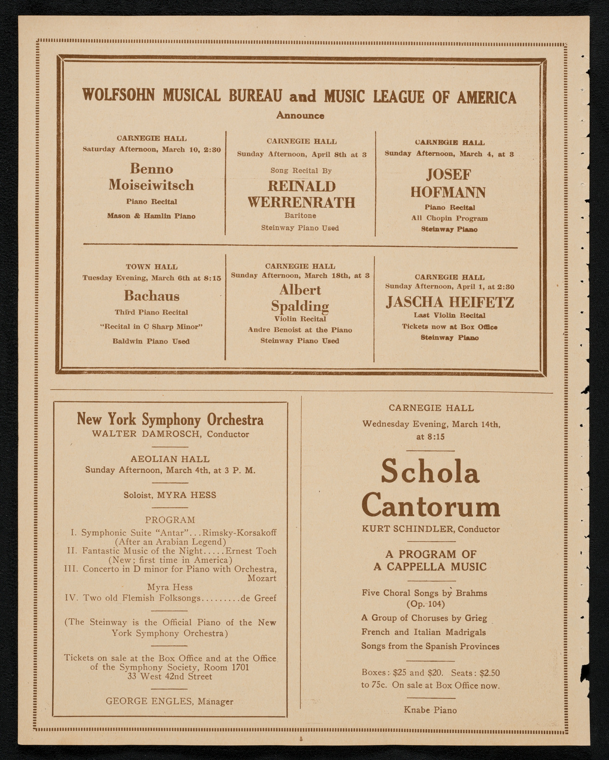 New York Philharmonic, February 22, 1923, program page 8