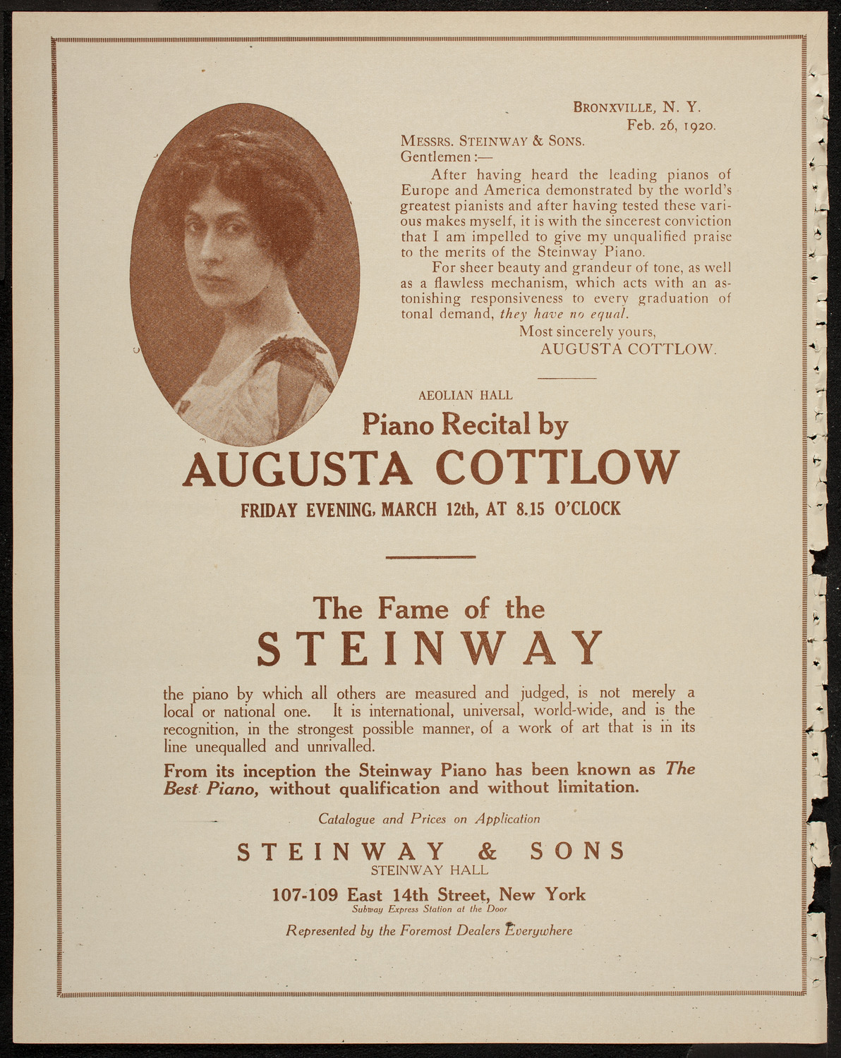 Reception and Concert for Benjamin Schlesinger, March 12, 1920, program page 4