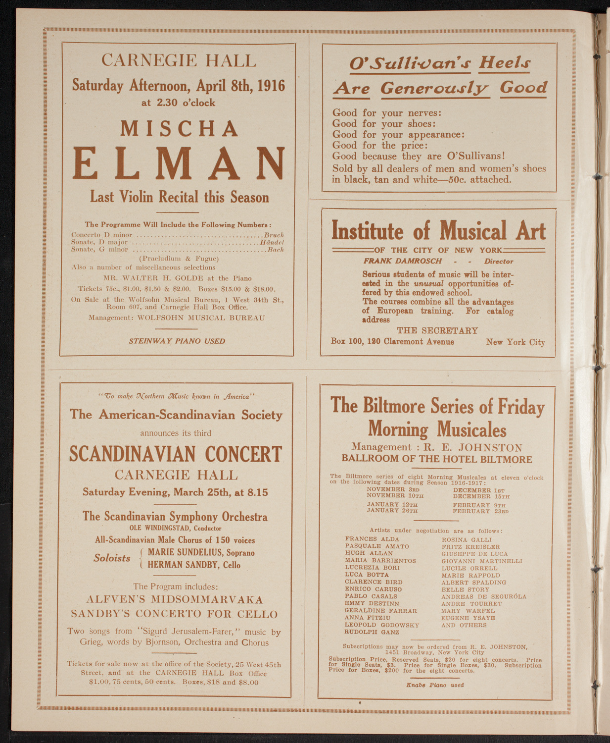 Boston Symphony Orchestra, March 18, 1916, program page 2