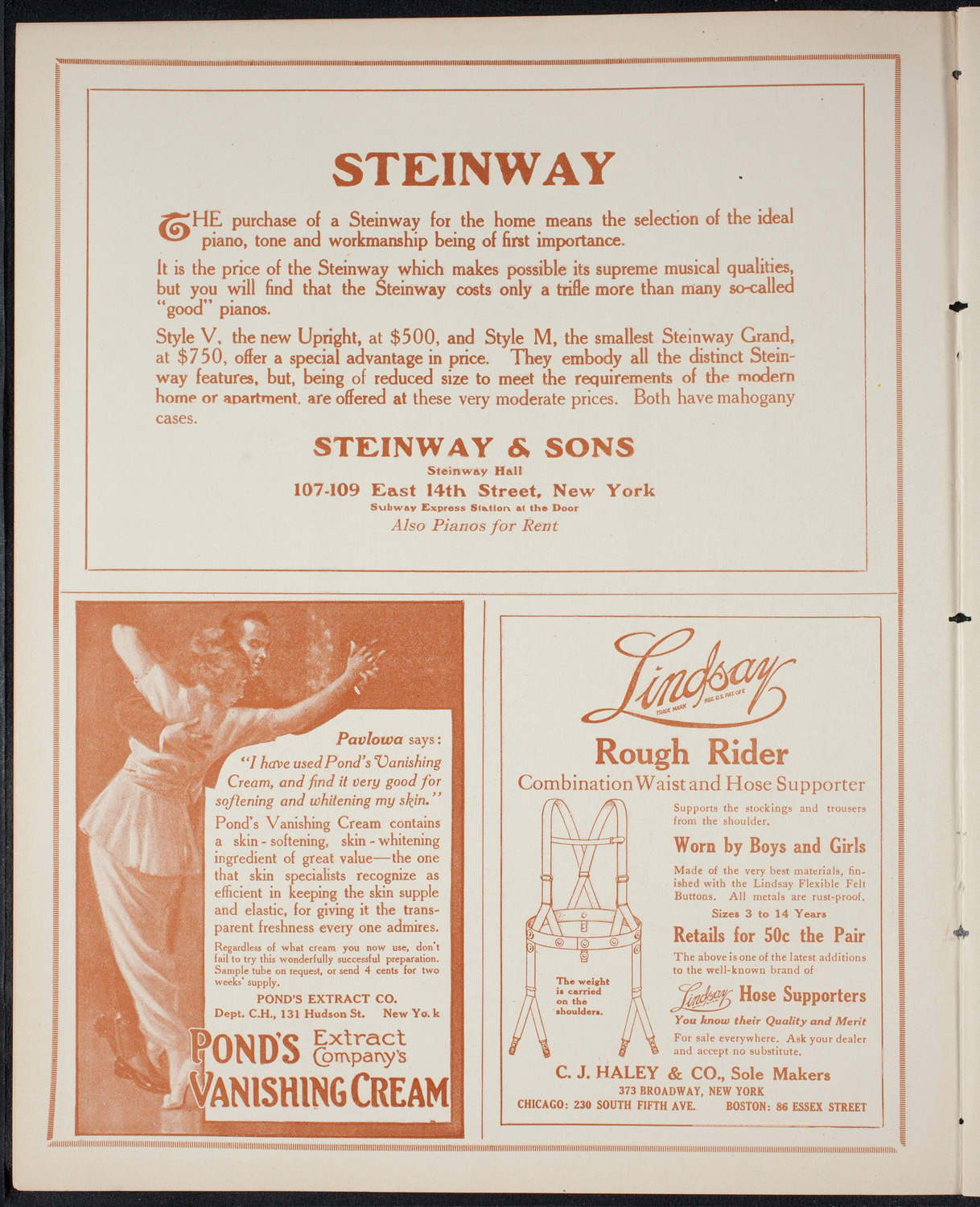 Benefit: Music School Settlement, March 25, 1915, program page 4