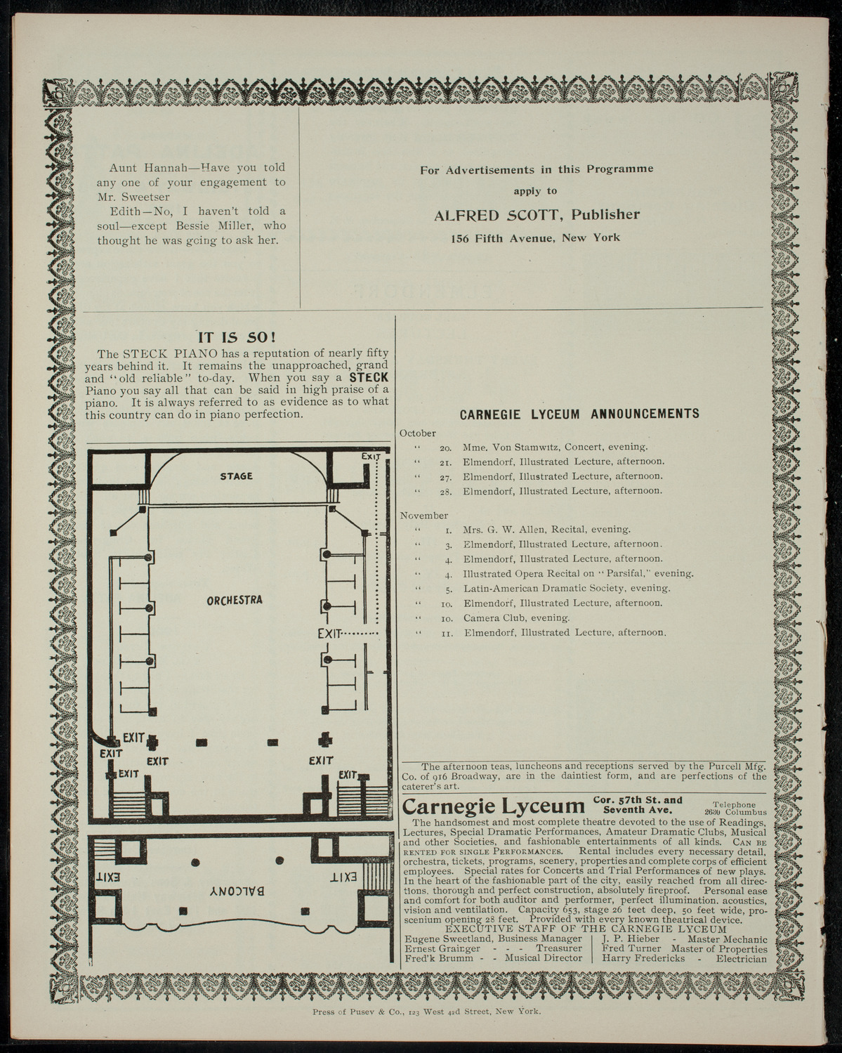 Elmendorf Lecture: Climbing the High Alps, October 20, 1904, program page 4