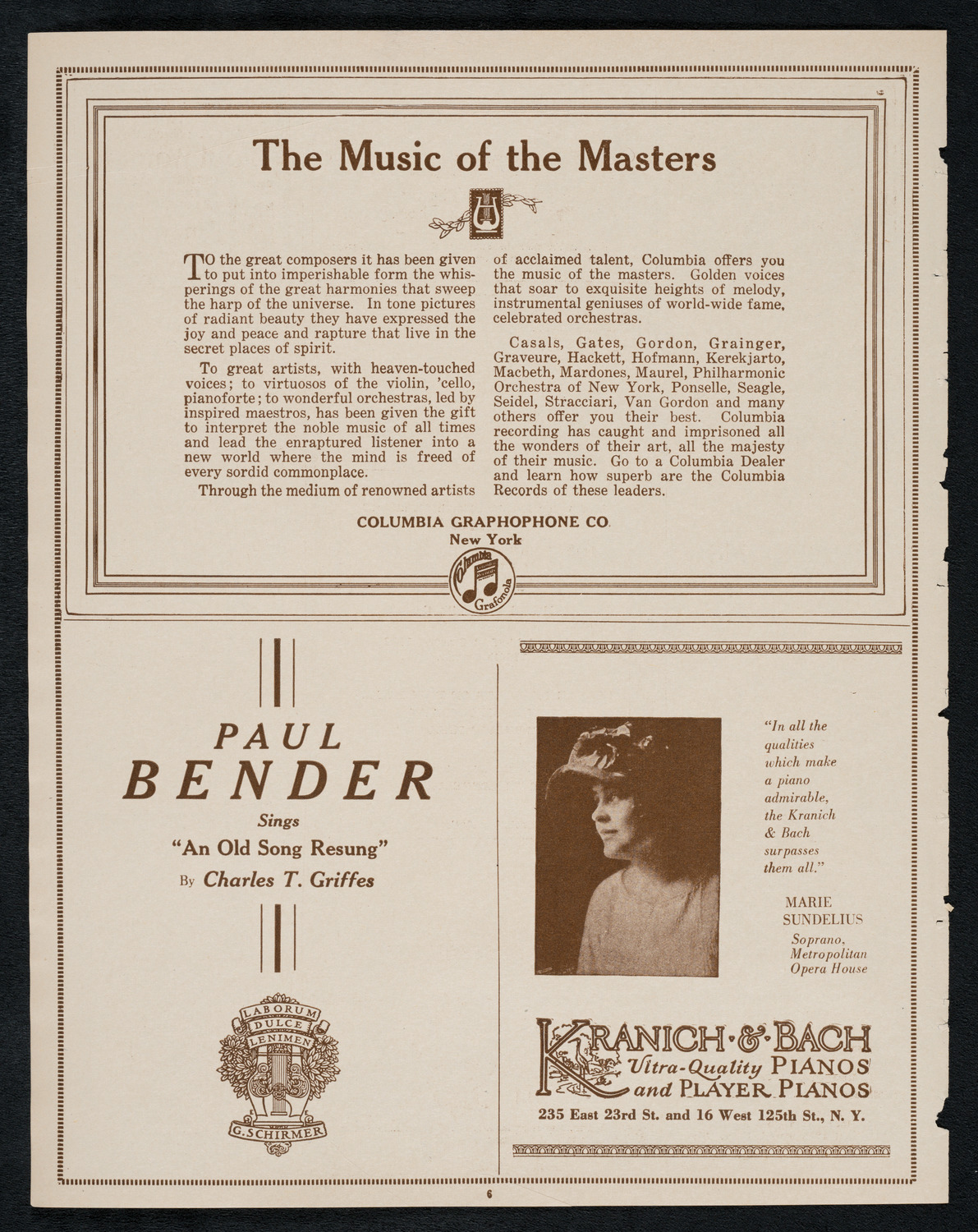 New York Philharmonic, March 21, 1923, program page 6