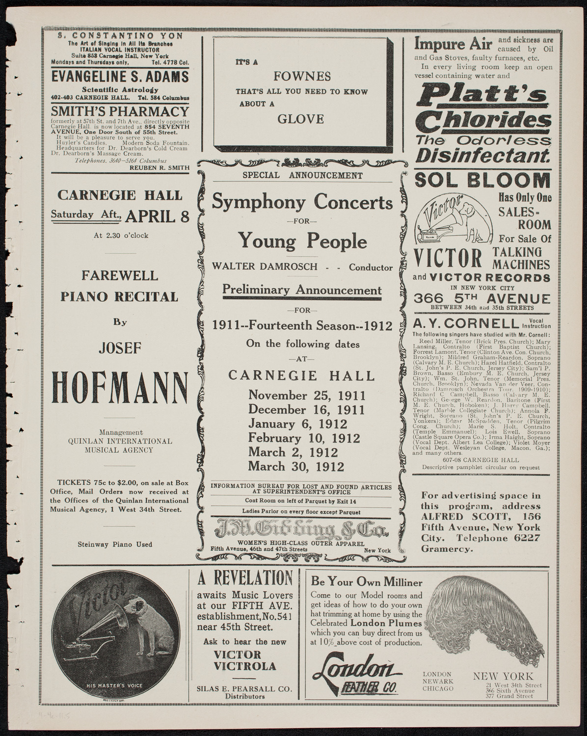 Columbia University Festival Chorus, April 4, 1911, program page 9