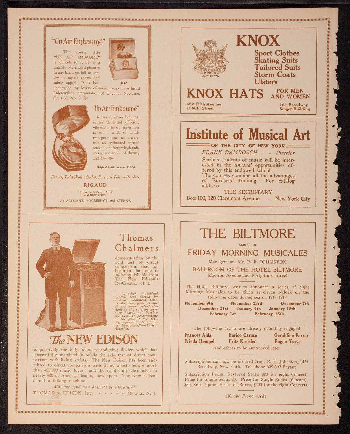 Lecture by Burr McIntosh, March 8, 1917, program page 2