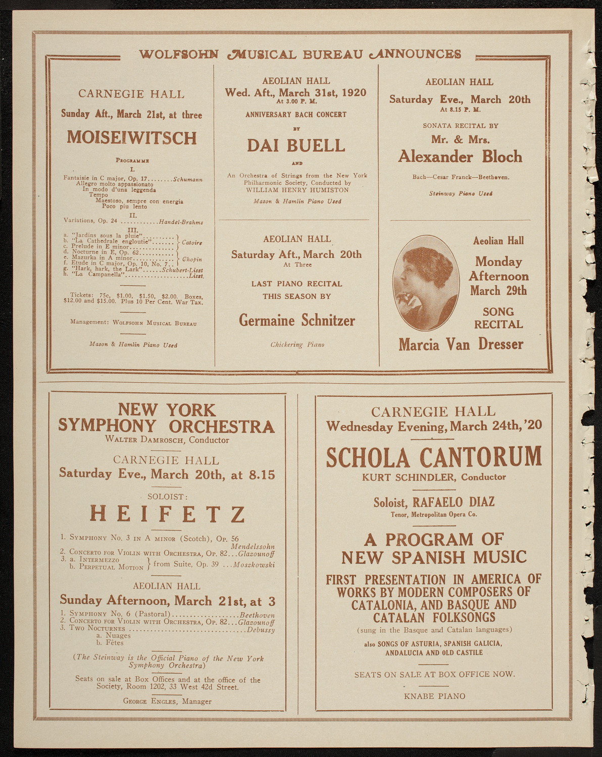 Boston Symphony Orchestra, March 18, 1920, program page 8