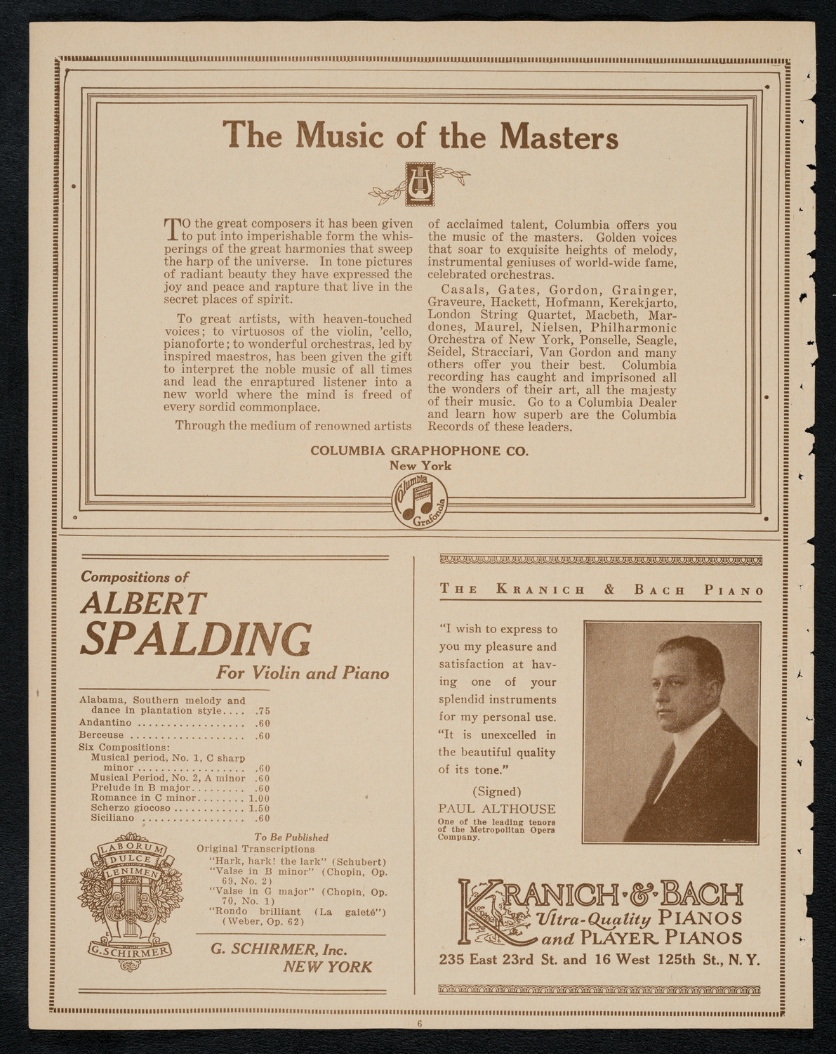 Concert under the Auspices of Hazomir, May 13, 1923, program page 6