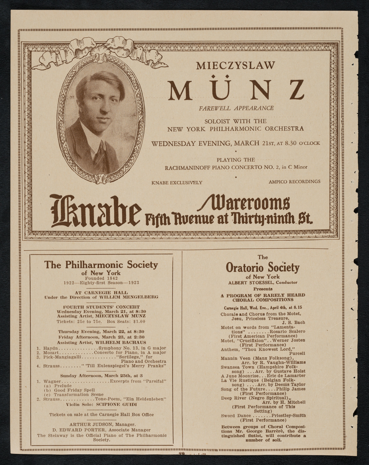 Alberto Terrasi, Baritone, March 18, 1923, program page 12