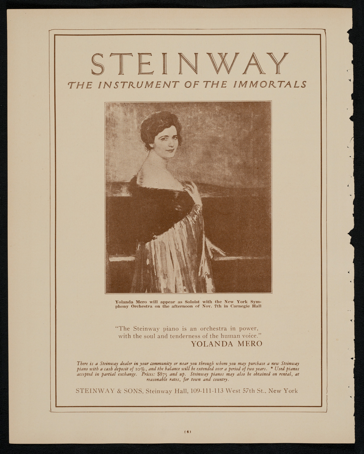 New York Philharmonic, November 7, 1925, program page 4