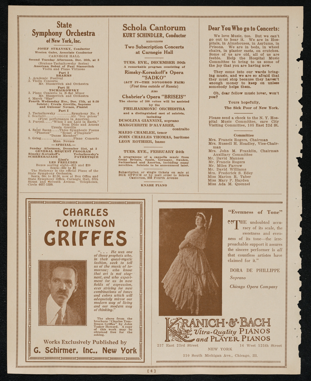 Paul Kochanski, Violin, December 13, 1924, program page 6