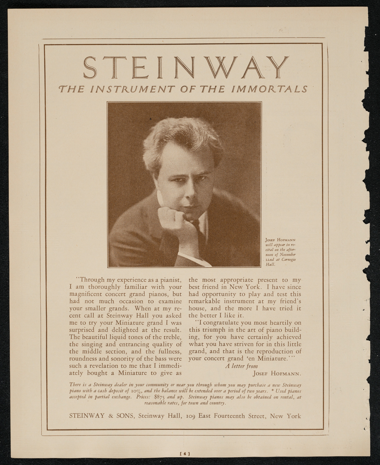 New York Symphony Orchestra, November 20, 1924, program page 4