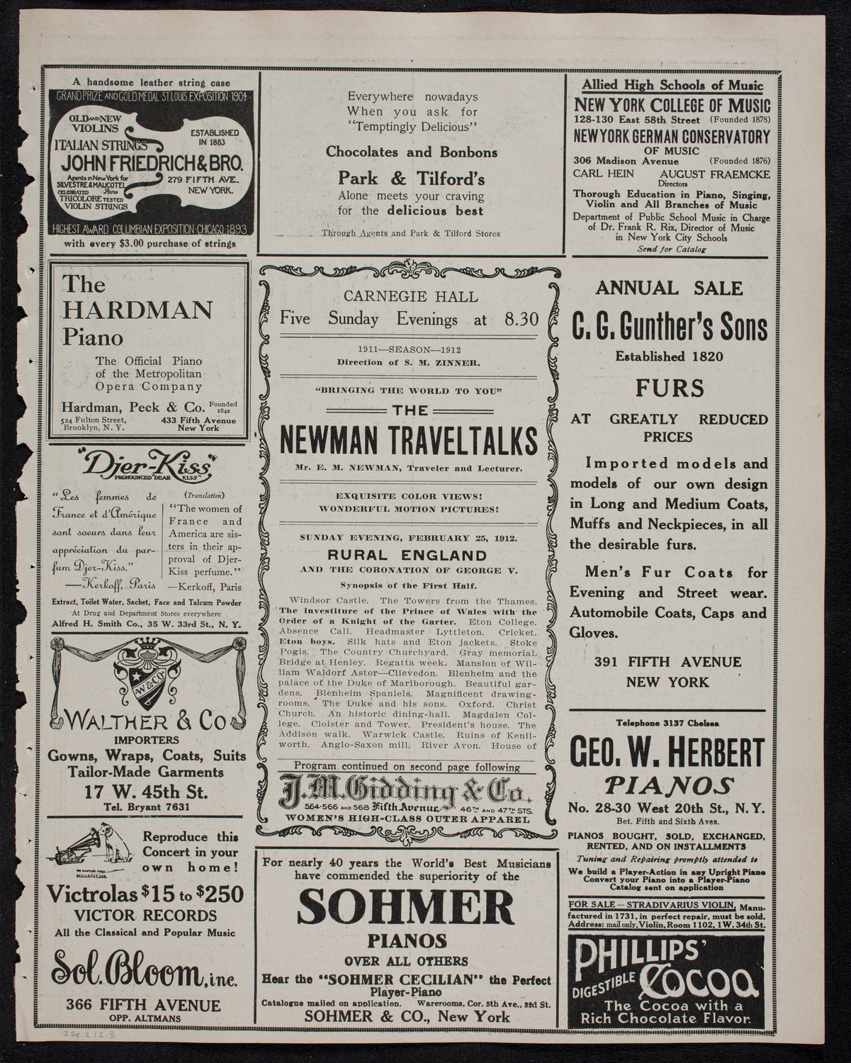 Newman Traveltalks: Rural England, February 25, 1912, program page 5