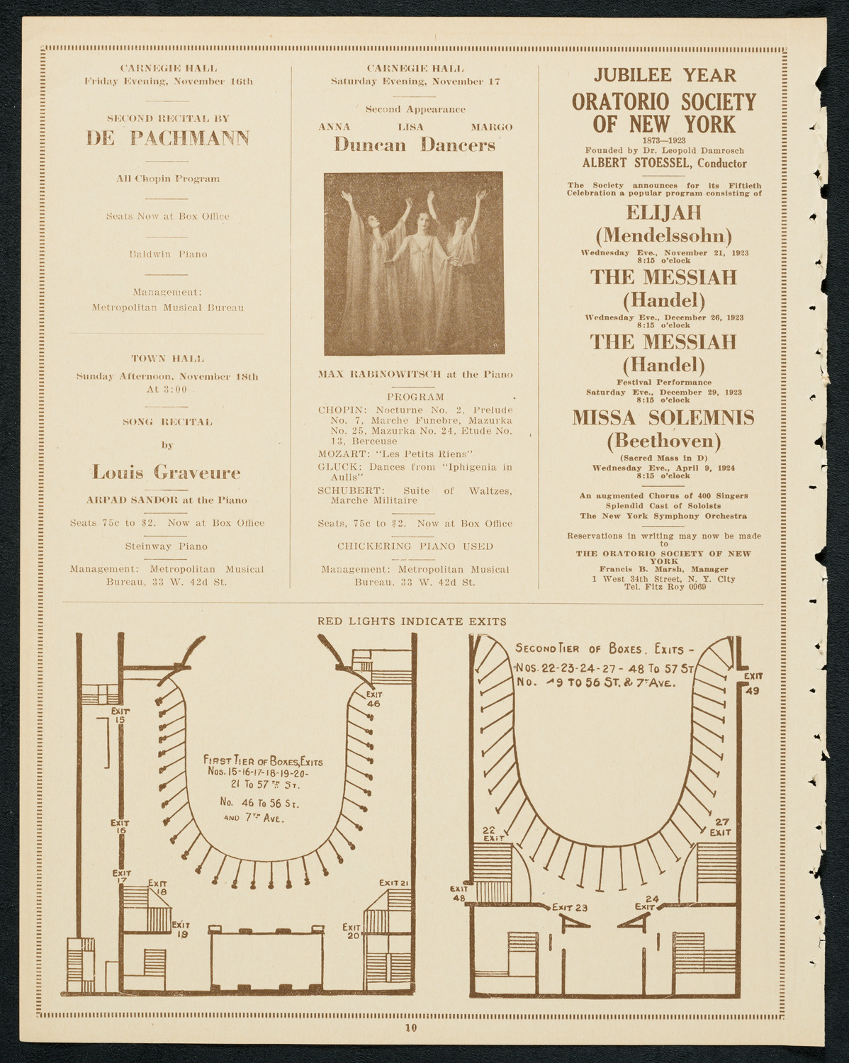 Duncan Dancers, November 3, 1923, program page 10