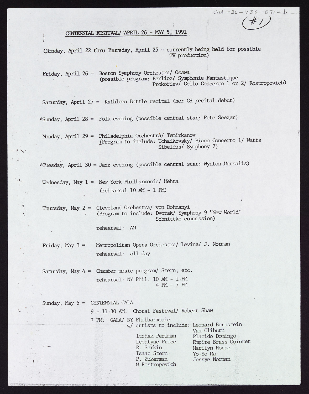 Carnegie Hall Booking Ledger, volume 36, page 71b