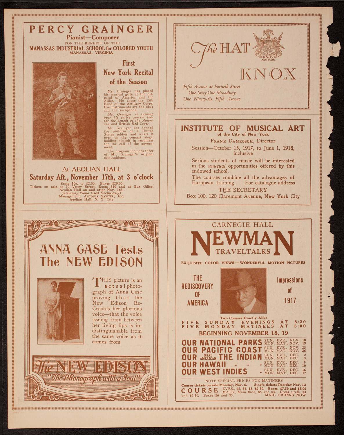 Ernestine Schumann-Heink, Mezzo-Soprano, November 3, 1917, program page 2