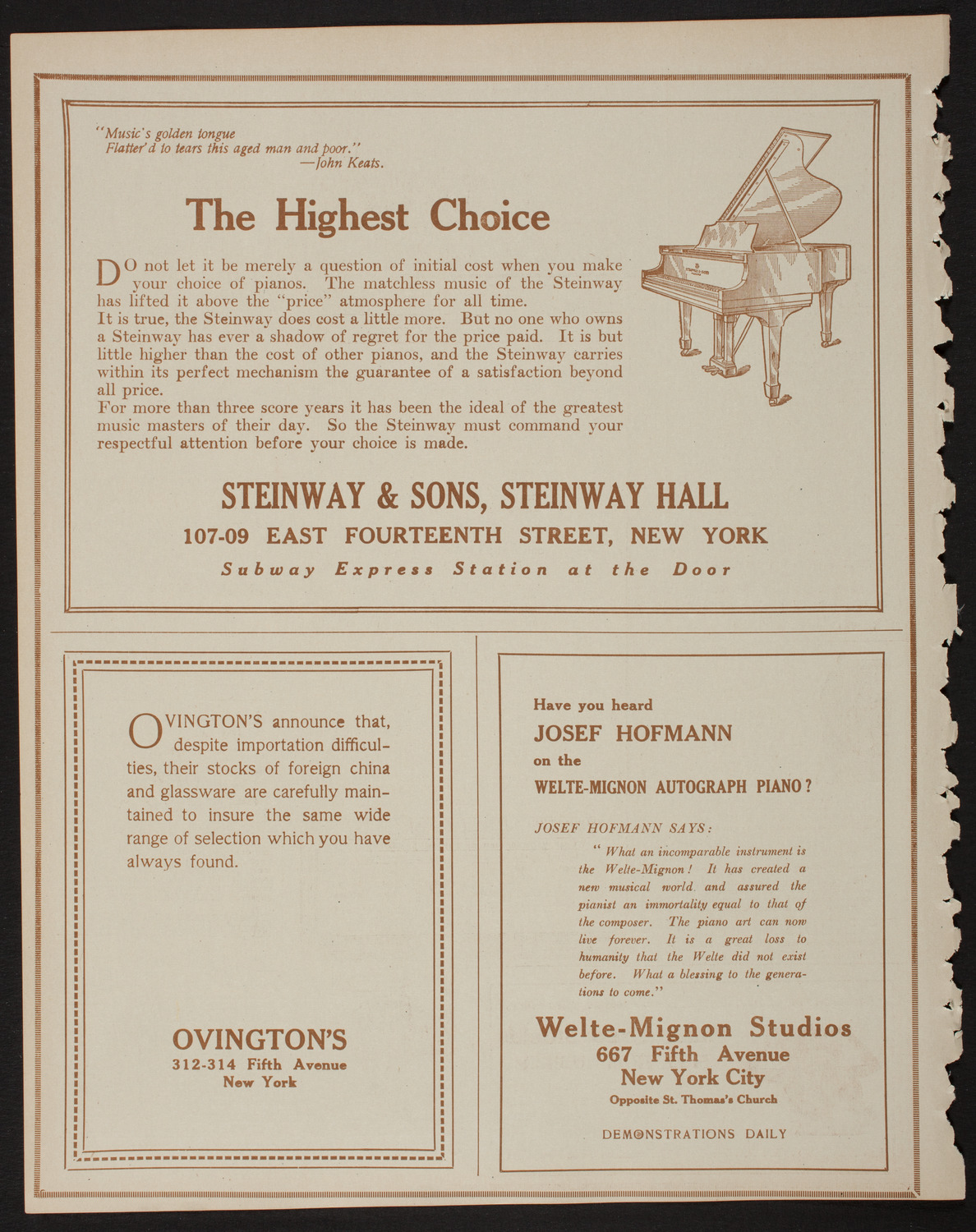New York Philharmonic, March 21, 1918, program page 4