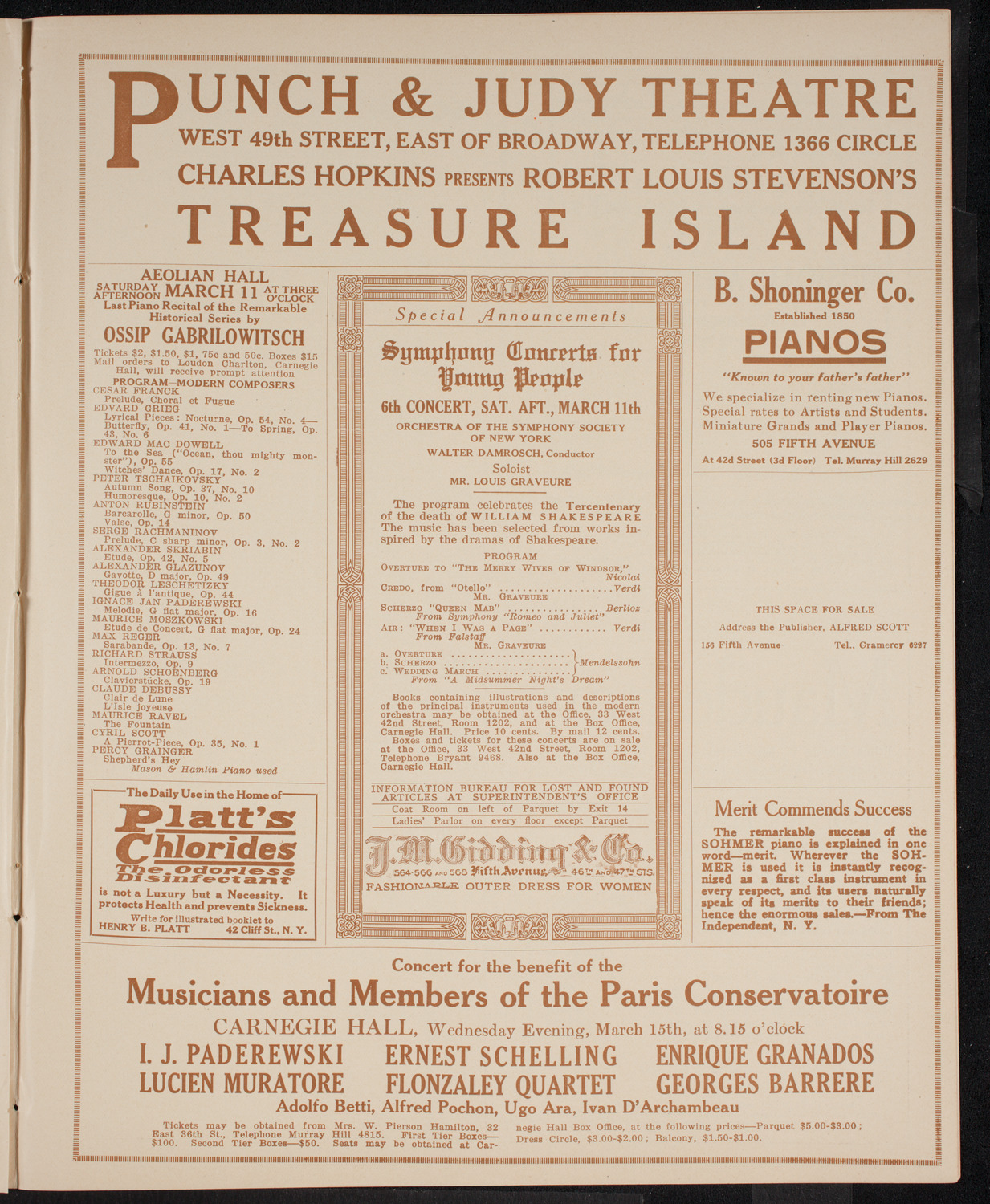 New York Philharmonic, March 5, 1916, program page 9
