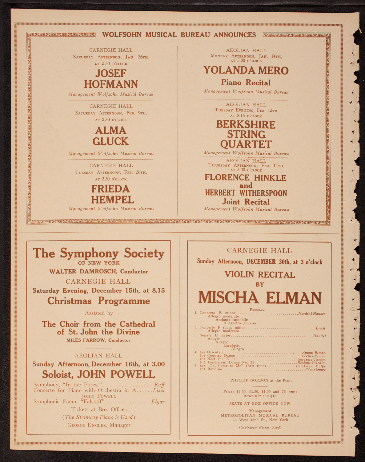 New York Philharmonic, December 13, 1917, program page 8
