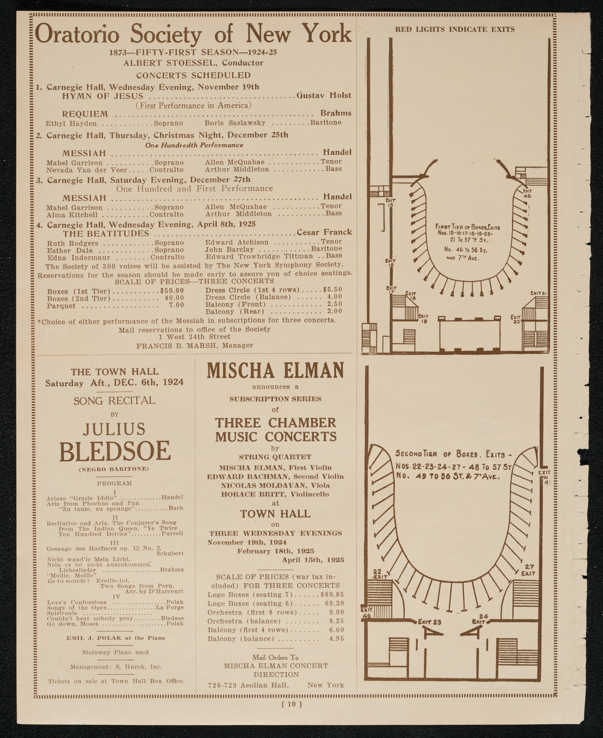 Socrate Barozzi, Violin, October 28, 1924, program page 10